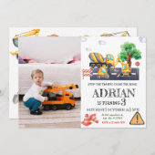 モダン建築誕生日写真 招待状 (正面/裏面)