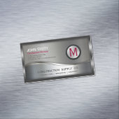 モダン建築金属枠モノグラム銀B マグネット名刺 (インサイチュ)