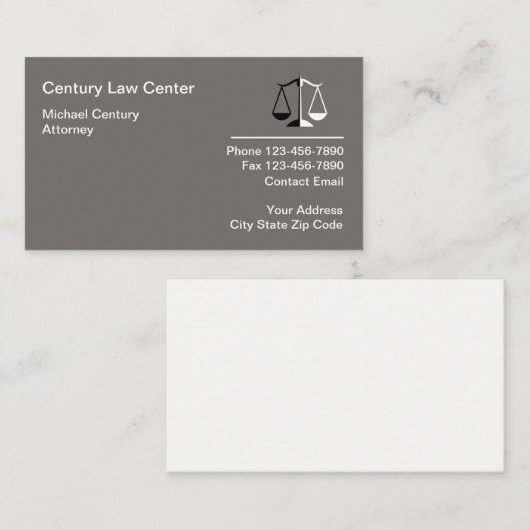 モダン弁護士ロゴ名刺デザイン 予約カード (正面/裏面)