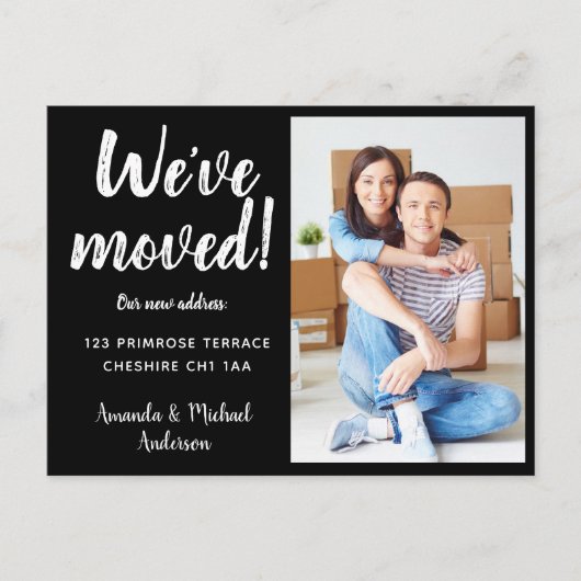 モダン引っ越しましたの新しいアドレスの変更の写真 案内ポストカード (正面)