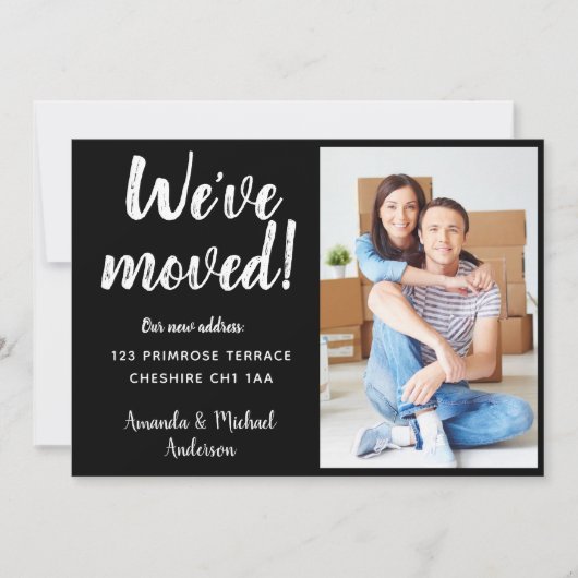 モダン引っ越しましたの新しいアドレスの変更の写真 案内状 (正面)