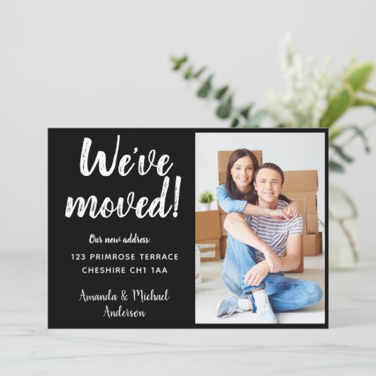 モダン引っ越しましたの新しいアドレスの変更の写真 案内状 (スタンド正面)