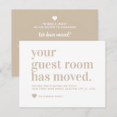 モダン引っ越しましたシンプルゲストルームムービングベージュ 案内状 (正面/裏面)