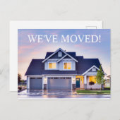 モダン引っ越しましたスクリプトの新しいアドレス変更 案内ポストカード (正面/裏面)