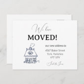 モダン引っ越しましたスクリプトの移動告知 ポストカード (正面/裏面)