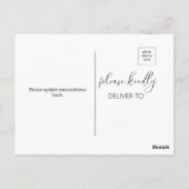 モダン引っ越しましたスクリプトの移動告知 ポストカード (裏面)