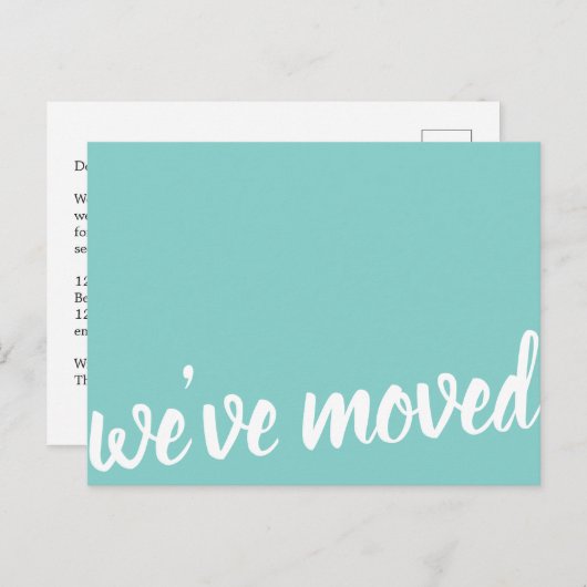 モダン引っ越しましたターコイズの発表 案内ポストカード (正面/裏面)
