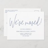 モダン引っ越しましたニューホームダスティブルー 案内ポストカード (正面/裏面)