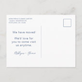 モダン引っ越しましたニューホームダスティブルー 案内ポストカード (裏面)