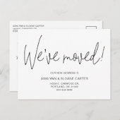 モダン引っ越しましたニューホームブラック 案内ポストカード (正面/裏面)