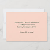 モダン引っ越しましたニューホームムービングピンクグリーン 案内状 (裏面)