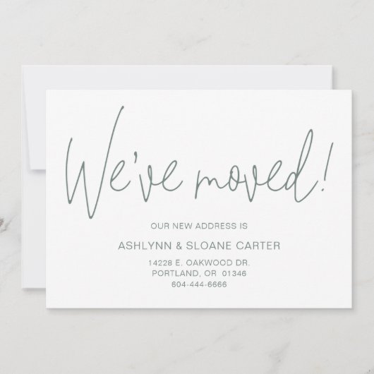 モダン引っ越しましたニューホーム 案内状 (正面)