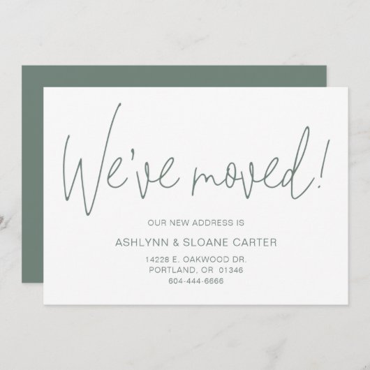 モダン引っ越しましたニューホーム 案内状 (正面/裏面)