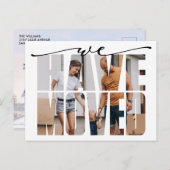 モダン引っ越しましたモダン写真の移動 案内ポストカード (正面/裏面)