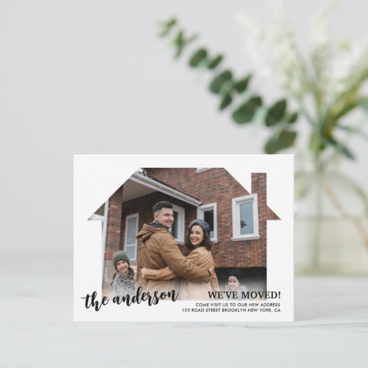 モダン引っ越しました写真ニューホーム 案内ポストカード (スタンド正面)