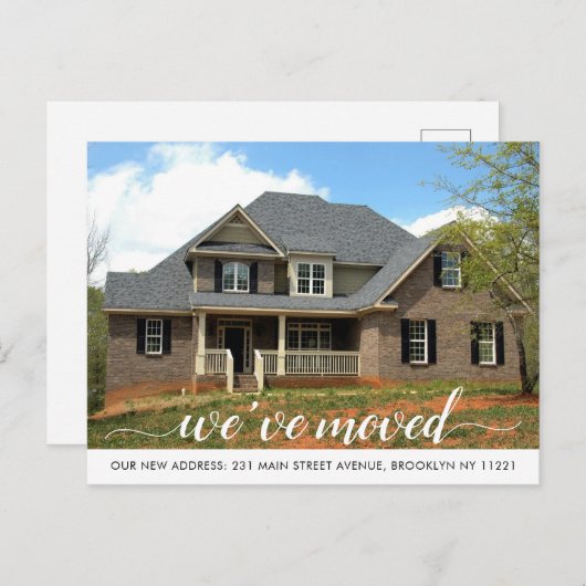 モダン引っ越しました変更の写真の移動 案内ポストカード (正面/裏面)