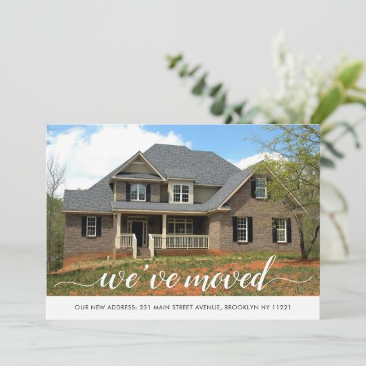 モダン引っ越しました変更の写真の移動 案内状 (スタンド正面)