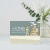 モダン引っ越しました変更 ポストカード (スタンド正面)