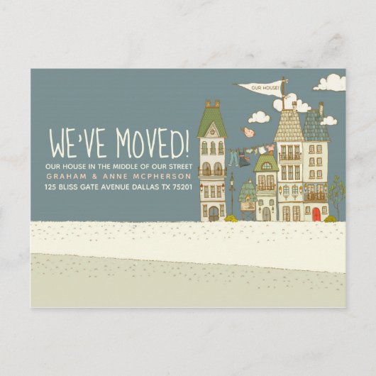 モダン引っ越しました変更 ポストカード (正面)