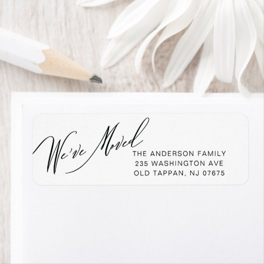 モダン引っ越しました差出人住所ラベル ラベル (インサイチュ)