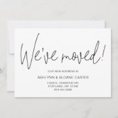 モダン引っ越しました新しいホーム発表ブラック 案内状 (正面)