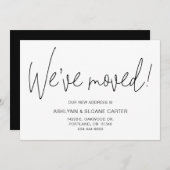 モダン引っ越しました新しいホーム発表ブラック 案内状 (正面/裏面)