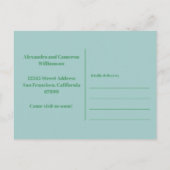 モダン引っ越しました新しいホーム移動 |緑 ポストカード (裏面)