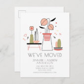 モダン引っ越しました移動案内ポストカード 案内ポストカード (正面/裏面)