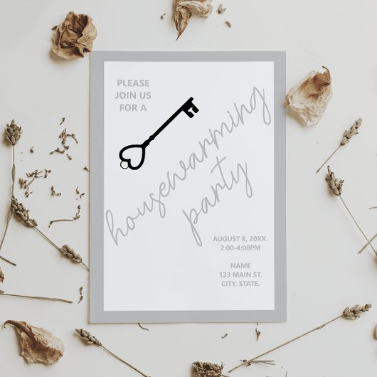 モダン引っ越し祝いパーティーパーティの招待状 |グクールレイ