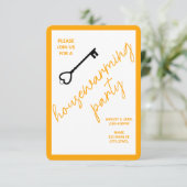 モダン引っ越し祝いパーティーパーティの招待状 |レトロ金ゴールド (スタンド正面)