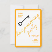 モダン引っ越し祝いパーティーパーティの招待状 |レトロ金ゴールド (正面)