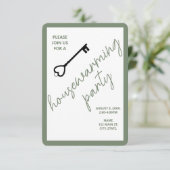 モダン引っ越し祝いパーティーパーティの招待状 | Sage Green (スタンド正面)