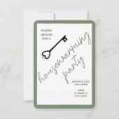 モダン引っ越し祝いパーティーパーティの招待状 | Sage Green (正面)