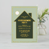 モダン引っ越し祝いパーティーパーティーニューホームお祝い 箔招待状 (立ち正面)