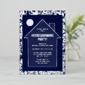 モダン引っ越し祝いパーティーパーティーニューホームお祝い 箔招待状 (立ち正面)