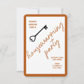 モダン引っ越し祝いパーティーパーティー招待状 |焦げたオレンジ (正面)