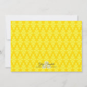 モダン引っ越し祝いパーティーパーティー青と黄 招待状 (裏面)