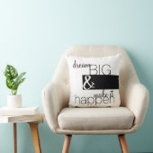 モダン引用文の枕の夢の大きはっきりしたな白黒 クッション (椅子)