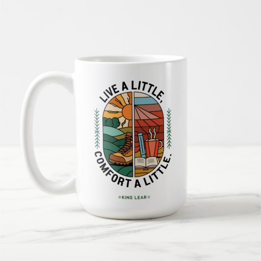 モダン引用文カラフル感動的ハイキング コーヒーマグカップ (左)