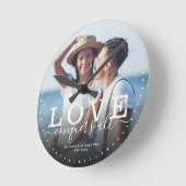 モダン引用文ラ結婚ブの新作脚本 ラウンド壁時計 (傾斜)