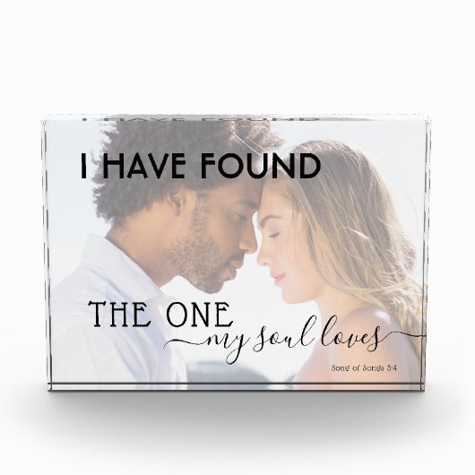 モダン引用文婚約したの写真が私の魂の愛を発見 フォトブロック (正面)