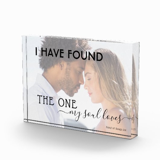 モダン引用文婚約したの写真が私の魂の愛を発見 フォトブロック (右)