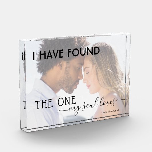 モダン引用文婚約したの写真が私の魂の愛を発見 フォトブロック (左)