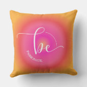 モダン引用文感動的オレンジビー情熱的 クッション (裏面)