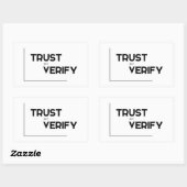 モダン引用文:信頼するが検証 長方形シール (シート)