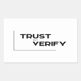モダン引用文：信頼するが検証 長方形シール