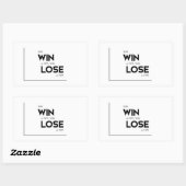 モダン引用文：勝つ、負ける 長方形シール (シート)