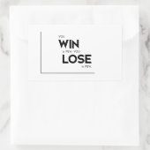 モダン引用文：勝つ、負ける 長方形シール (バッグ)