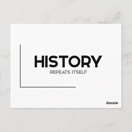 モダン引用文:履歴が繰り返す ポストカード (裏面)