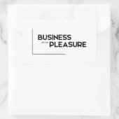 モダン引用文：快楽の前の仕事 長方形シール (バッグ)